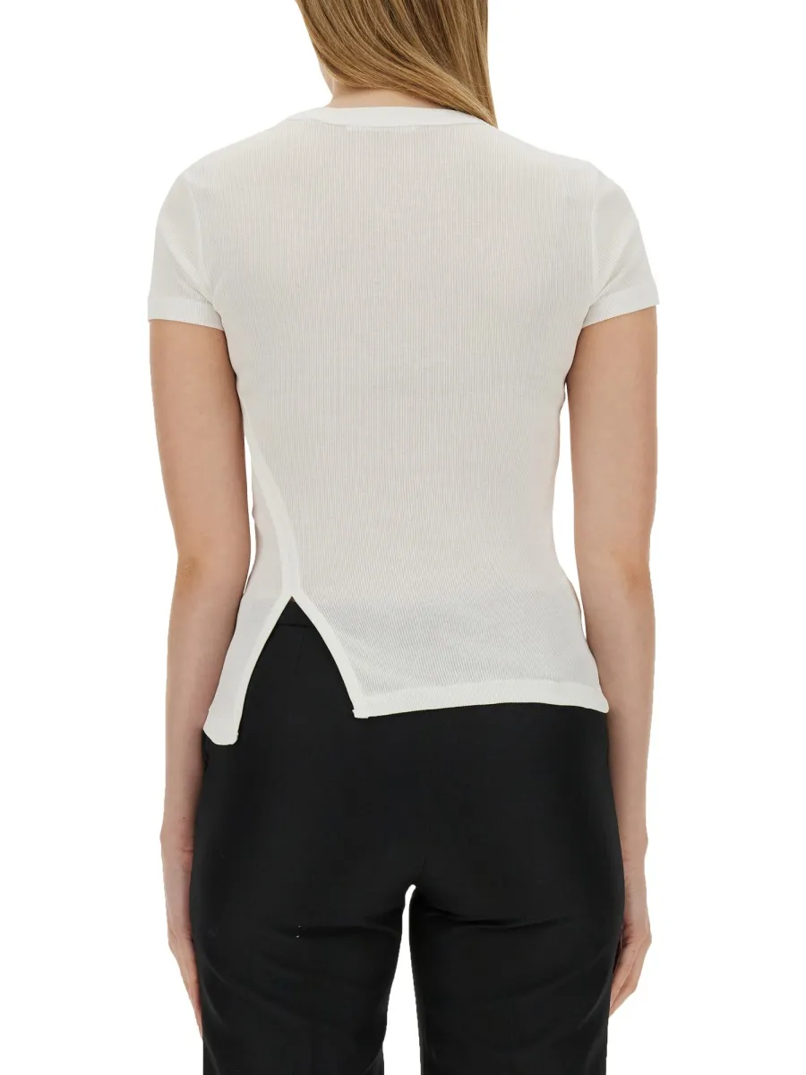 Asymmetrical Slash Short Sleeved Top