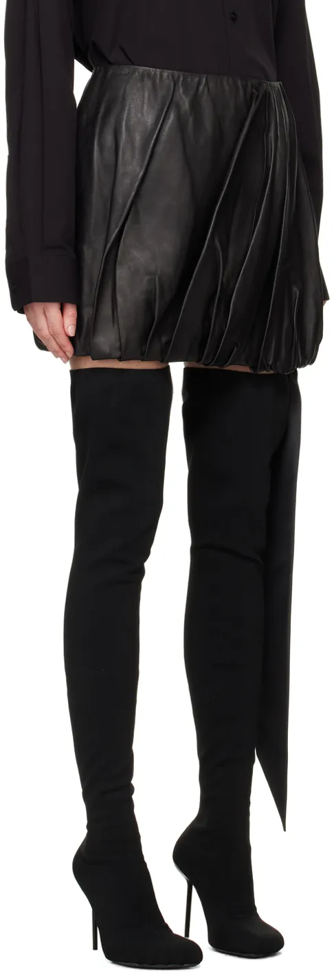 Bubble Leather Miniskirt