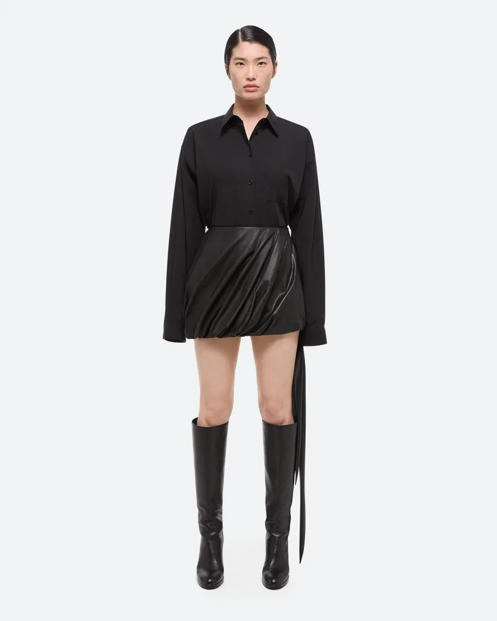 Bubble Leather Miniskirt