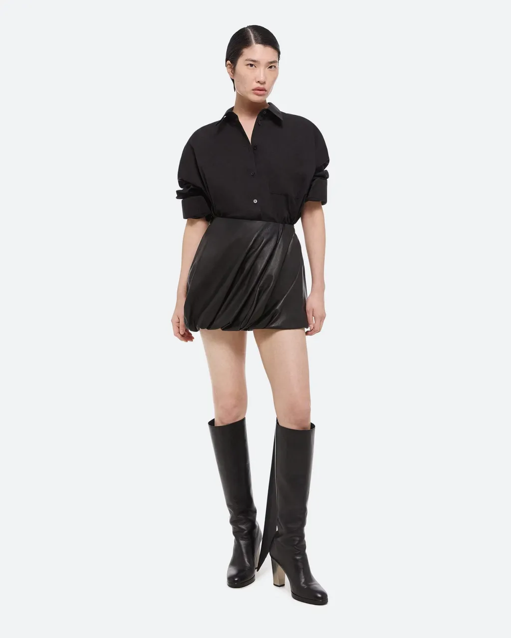 Bubble Leather Miniskirt