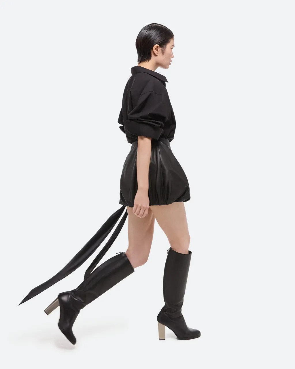 Bubble Leather Miniskirt