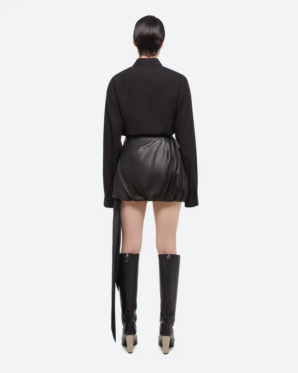 Bubble Leather Miniskirt