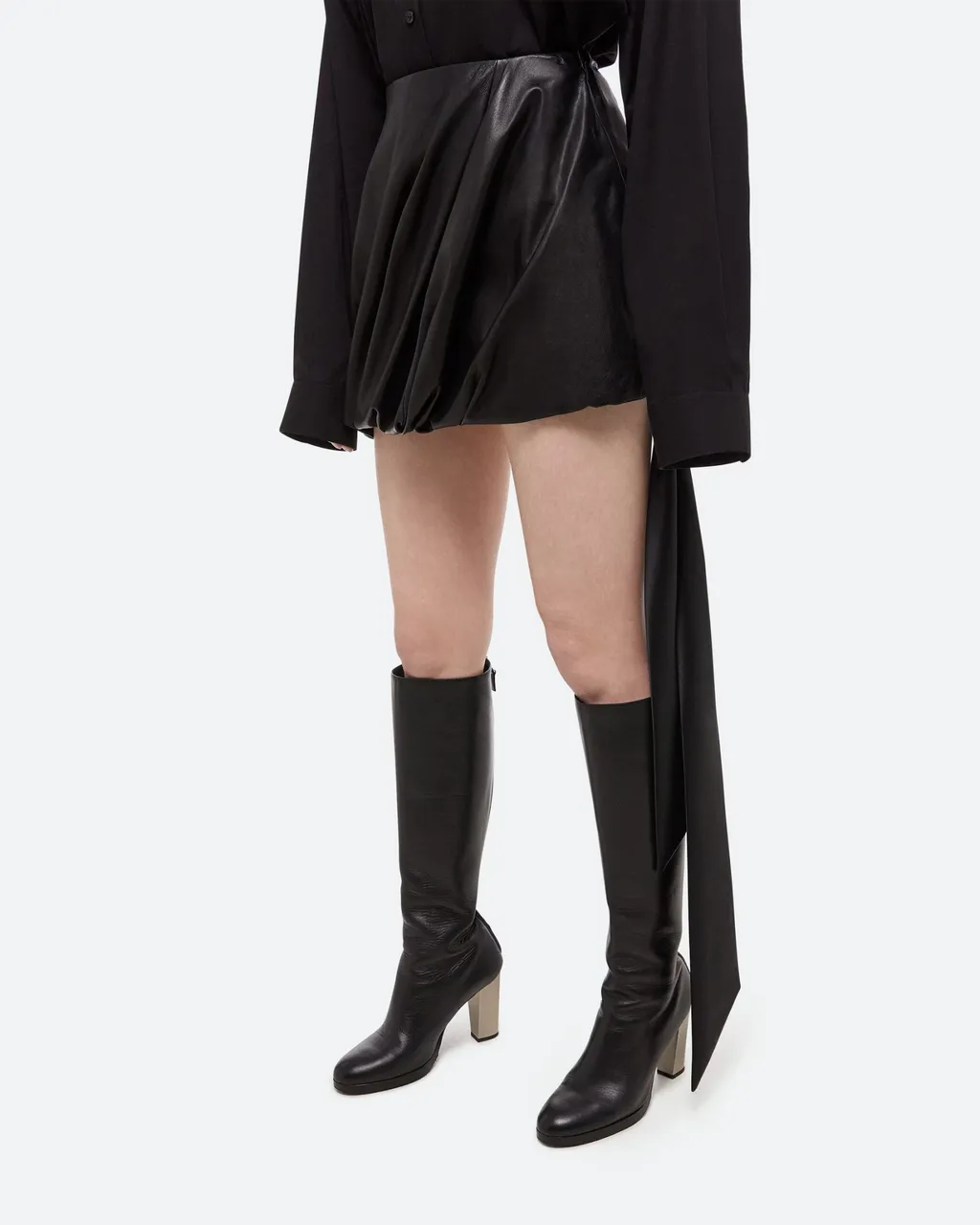 Bubble Leather Miniskirt