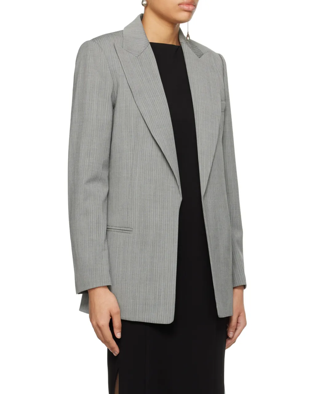 Peak-Lapel Single-Breasted Blazer