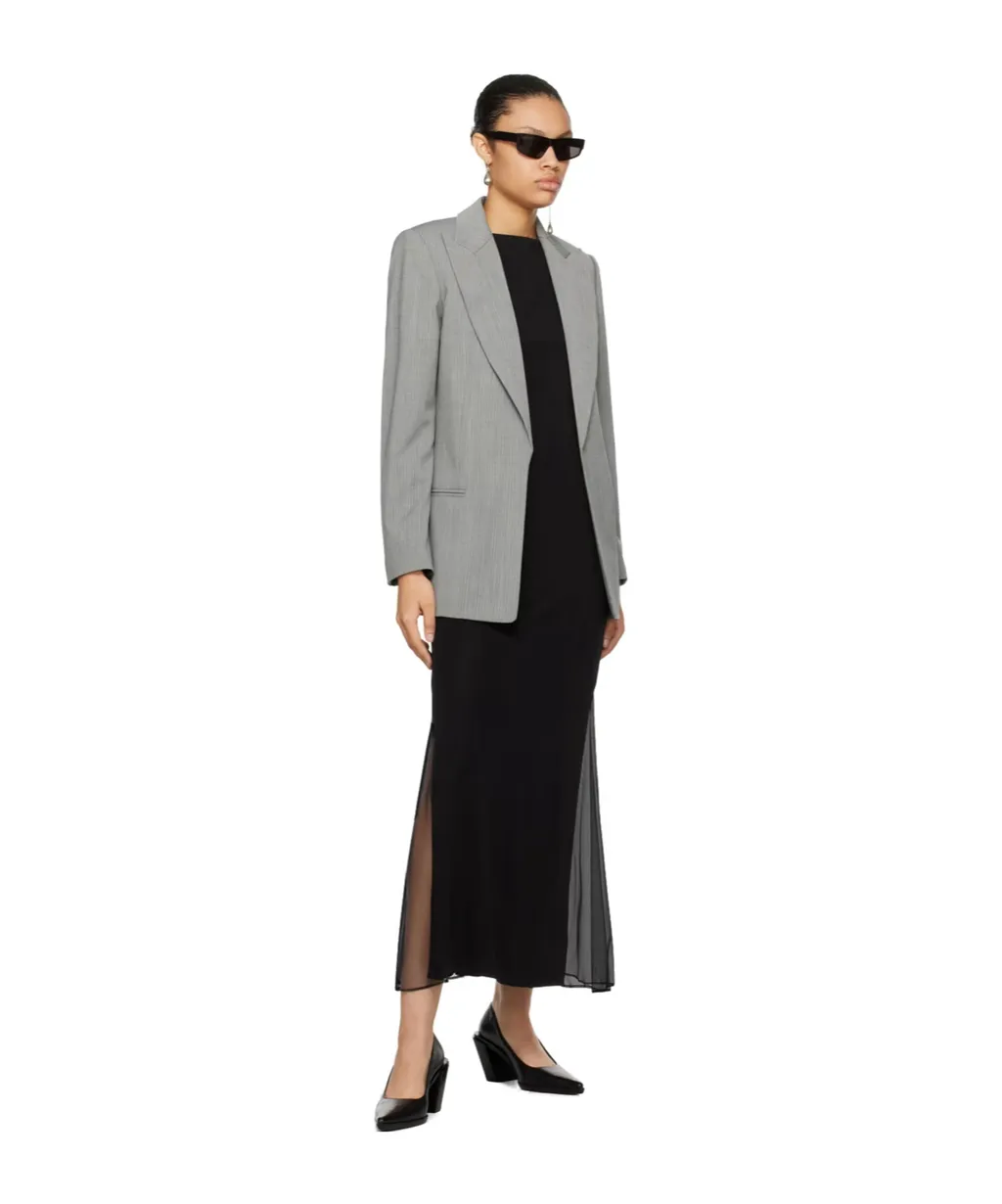 Peak-Lapel Single-Breasted Blazer