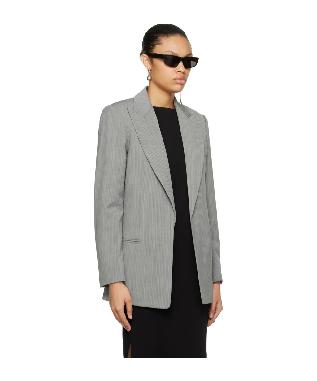Peak-Lapel Single-Breasted Blazer