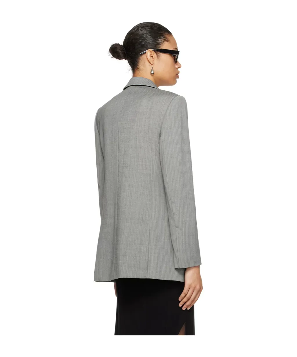 Peak-Lapel Single-Breasted Blazer