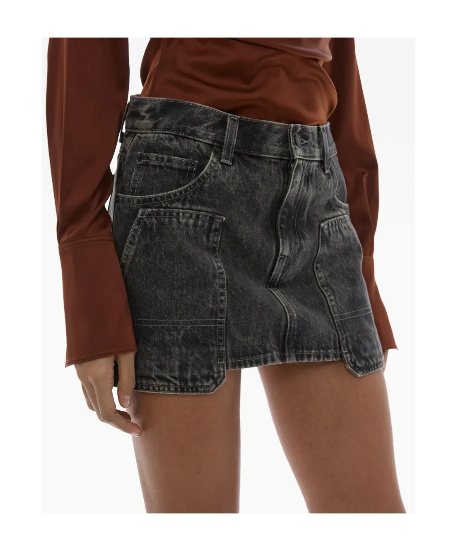 Carpenter Denim Mini Skirt