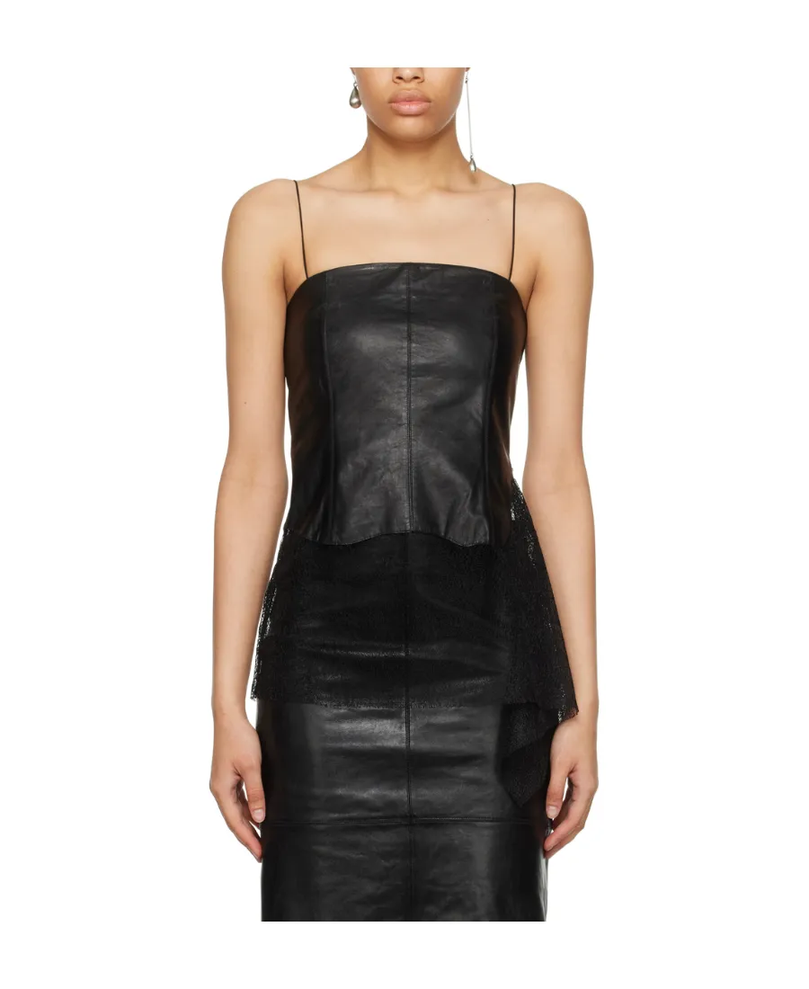 Sheer Leather Top