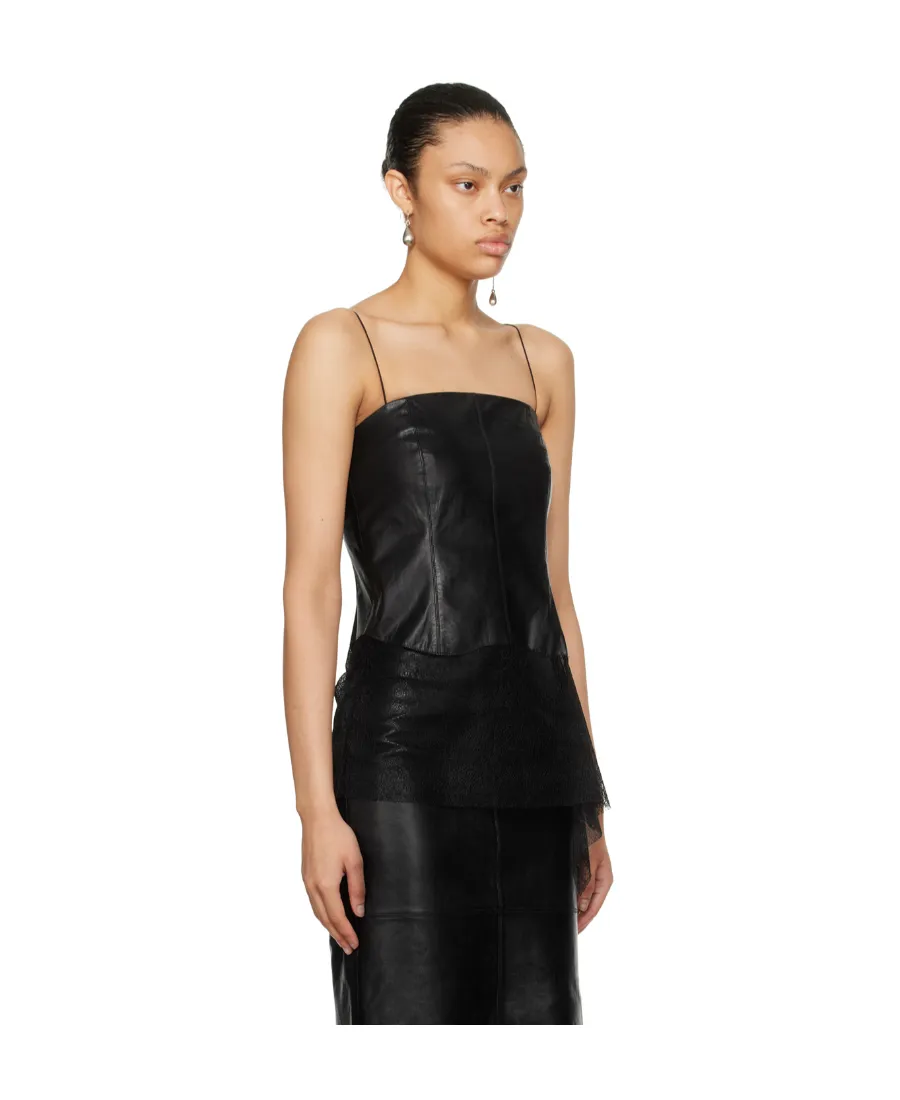 Sheer Leather Top