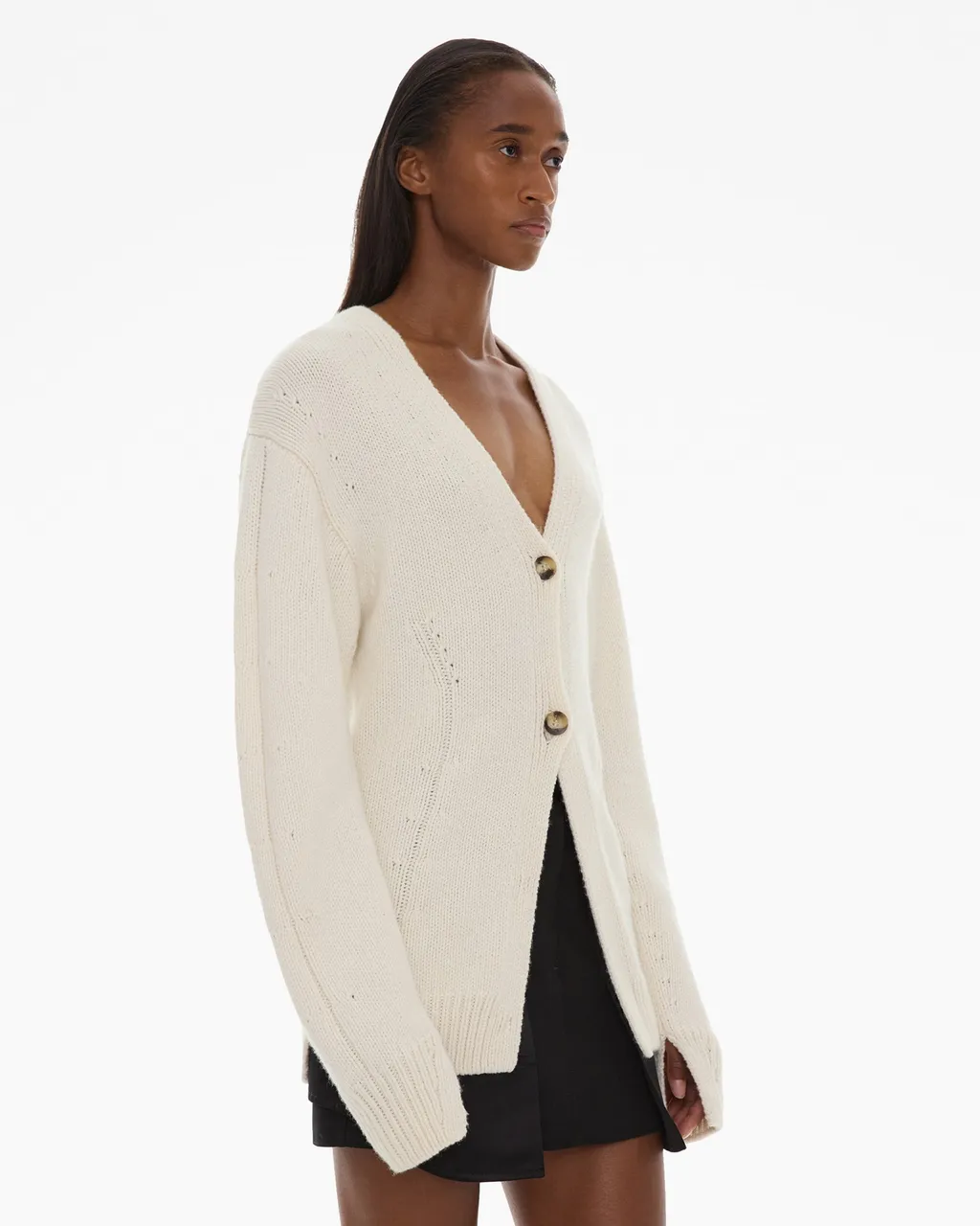 V-Neck Button-Up Cardigan