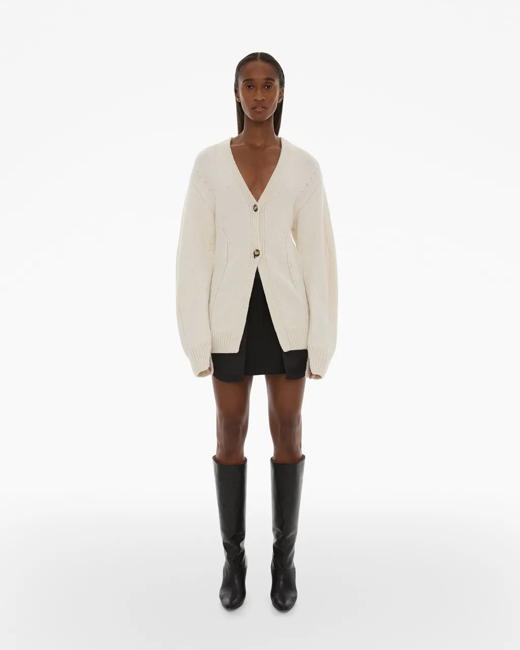 V-Neck Button-Up Cardigan