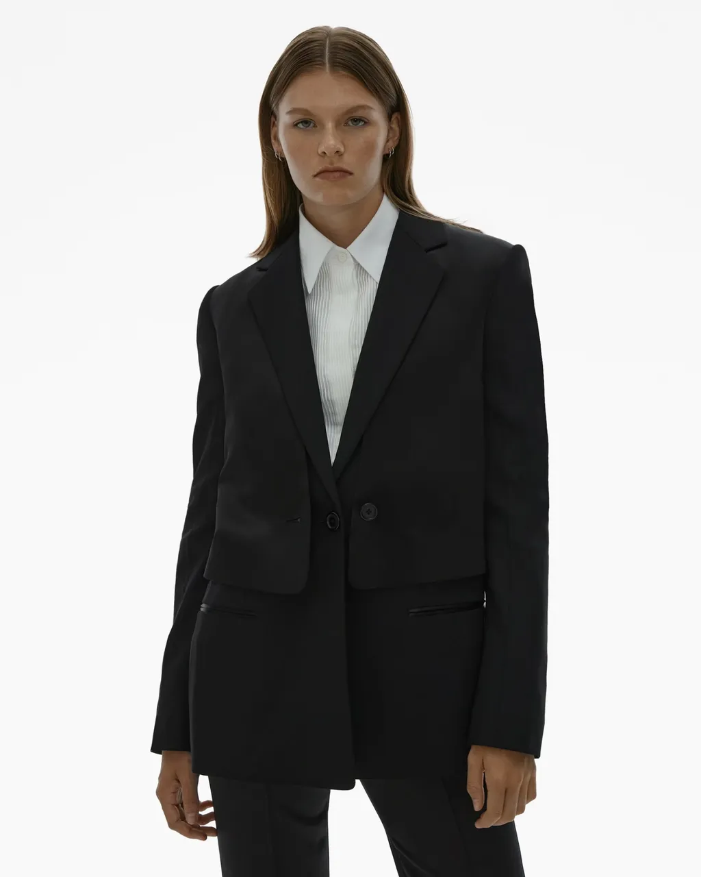 Cut-Out Layered Blazer