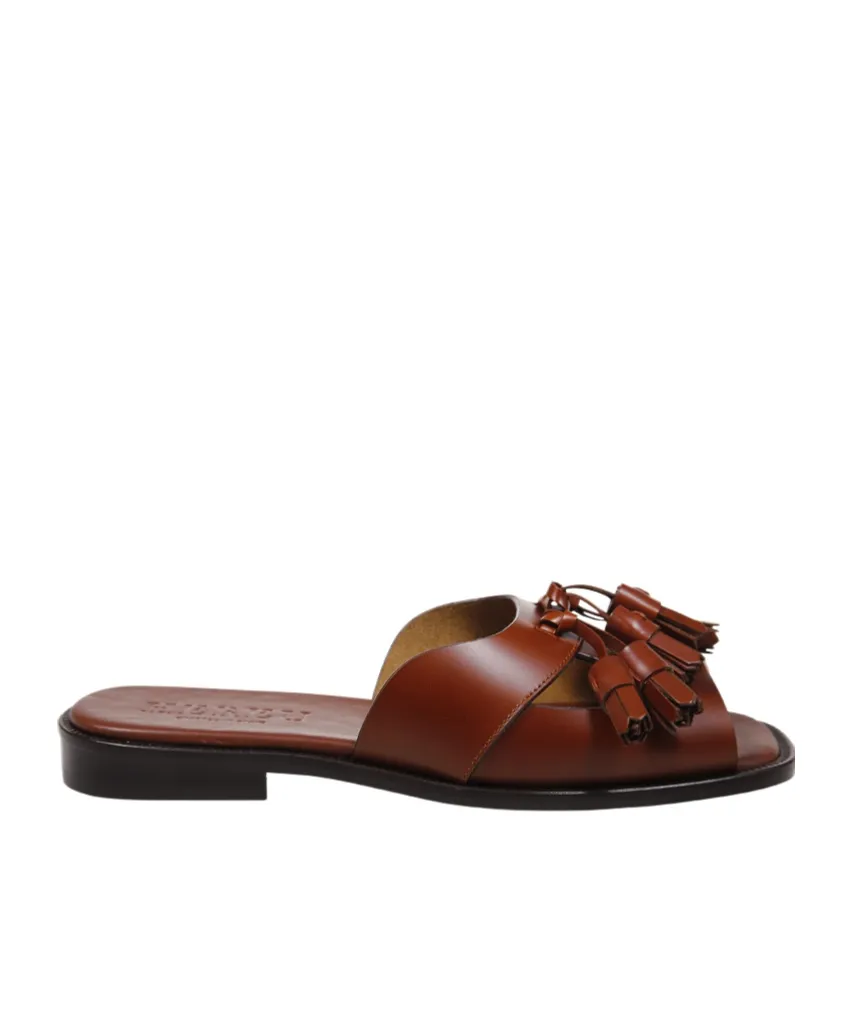Open-Toe Tasseled Sandals