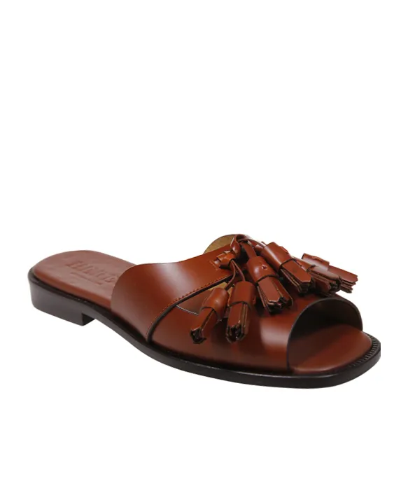 Open-Toe Tasseled Sandals