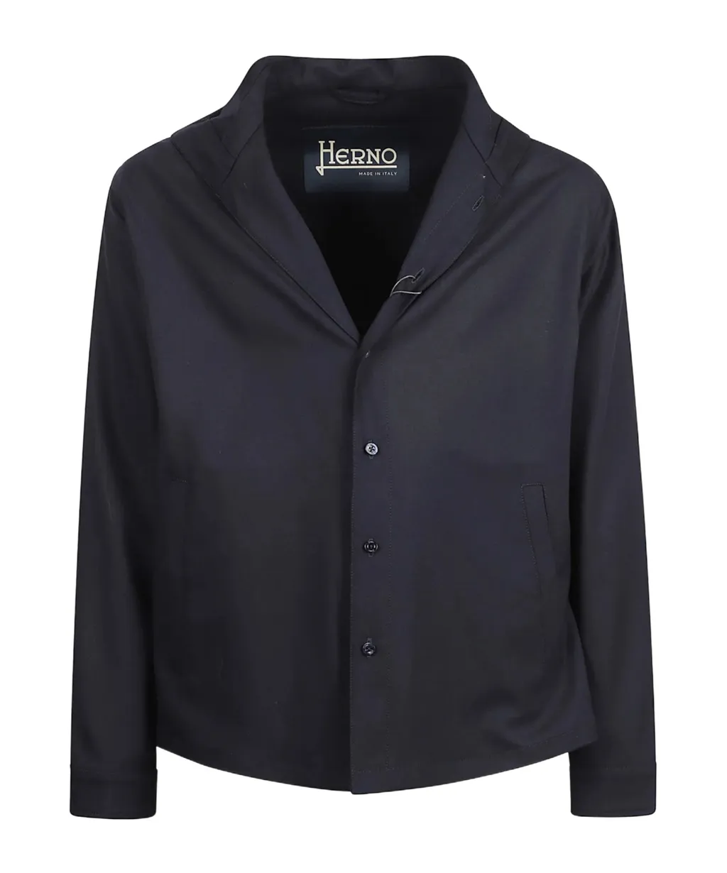Buttoned Hooded Shacket