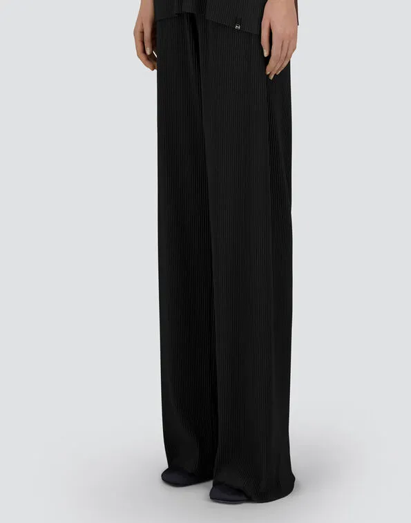 Elasticated Waistband Wide-Leg Trousers
