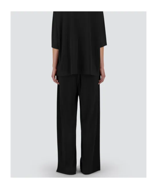 Elasticated Waistband Wide-Leg Trousers