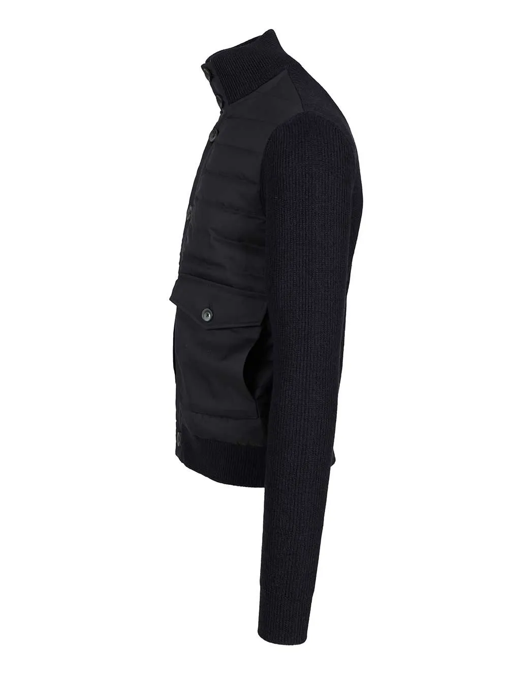 Hybrid Button Quilted Padded Bomber Jacket