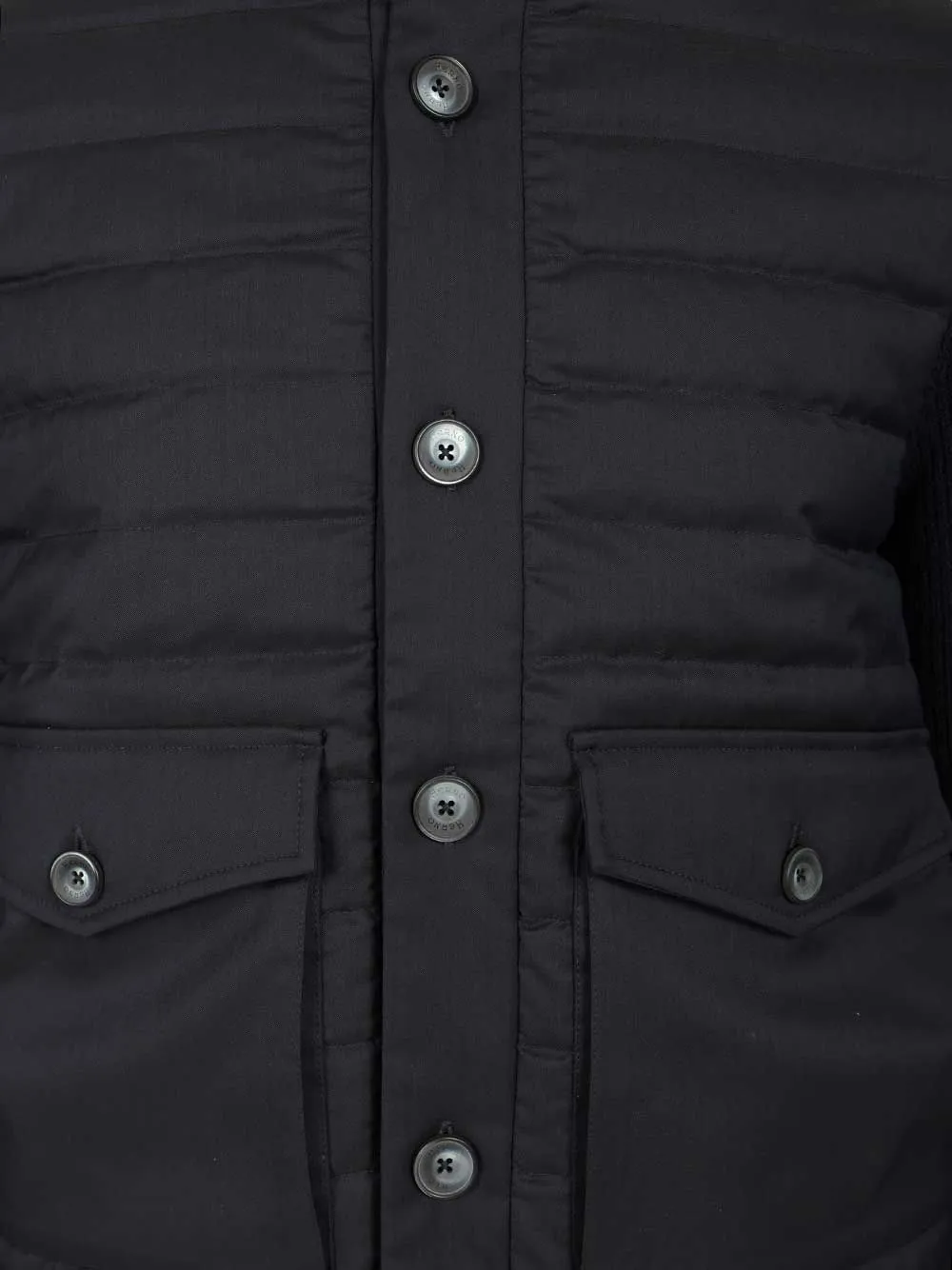 Hybrid Button Quilted Padded Bomber Jacket