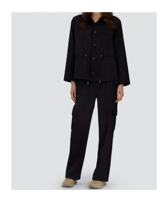 Drawstring Pocket-Detail Shirt