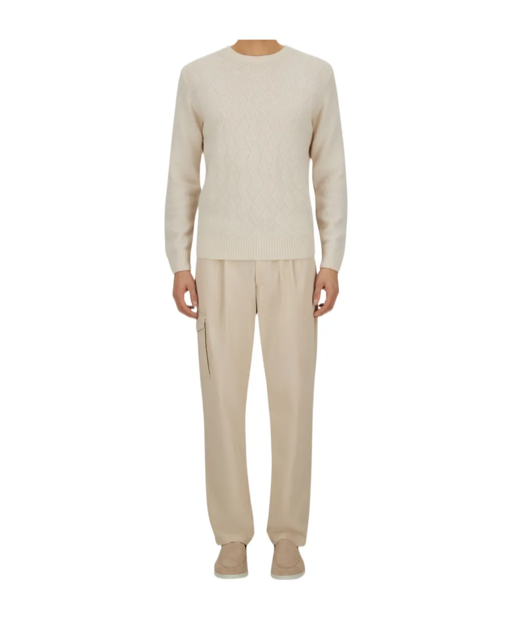 Diamond-Pattern Cashmere Sweater