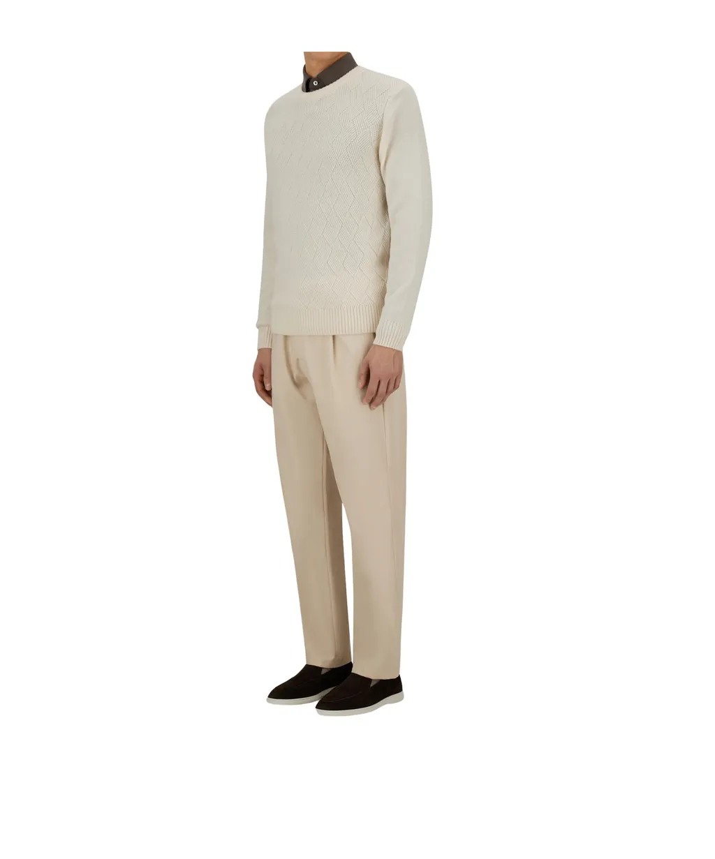 Diamond-Pattern Cashmere Sweater
