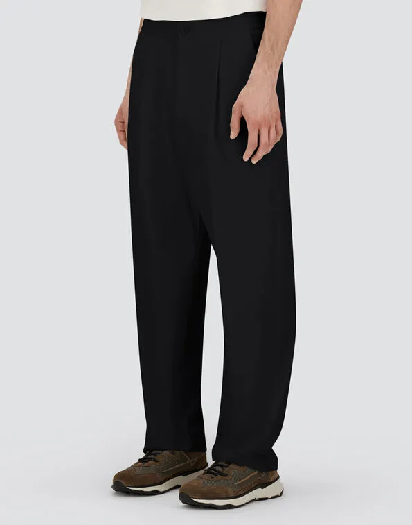 Pleated Straight-Leg Trousers