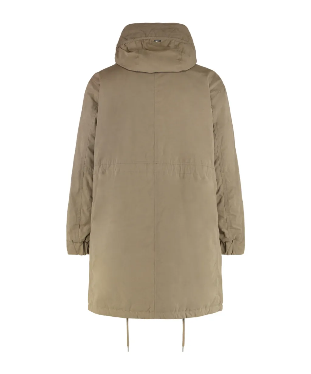 Drawstring Padded Long Coat