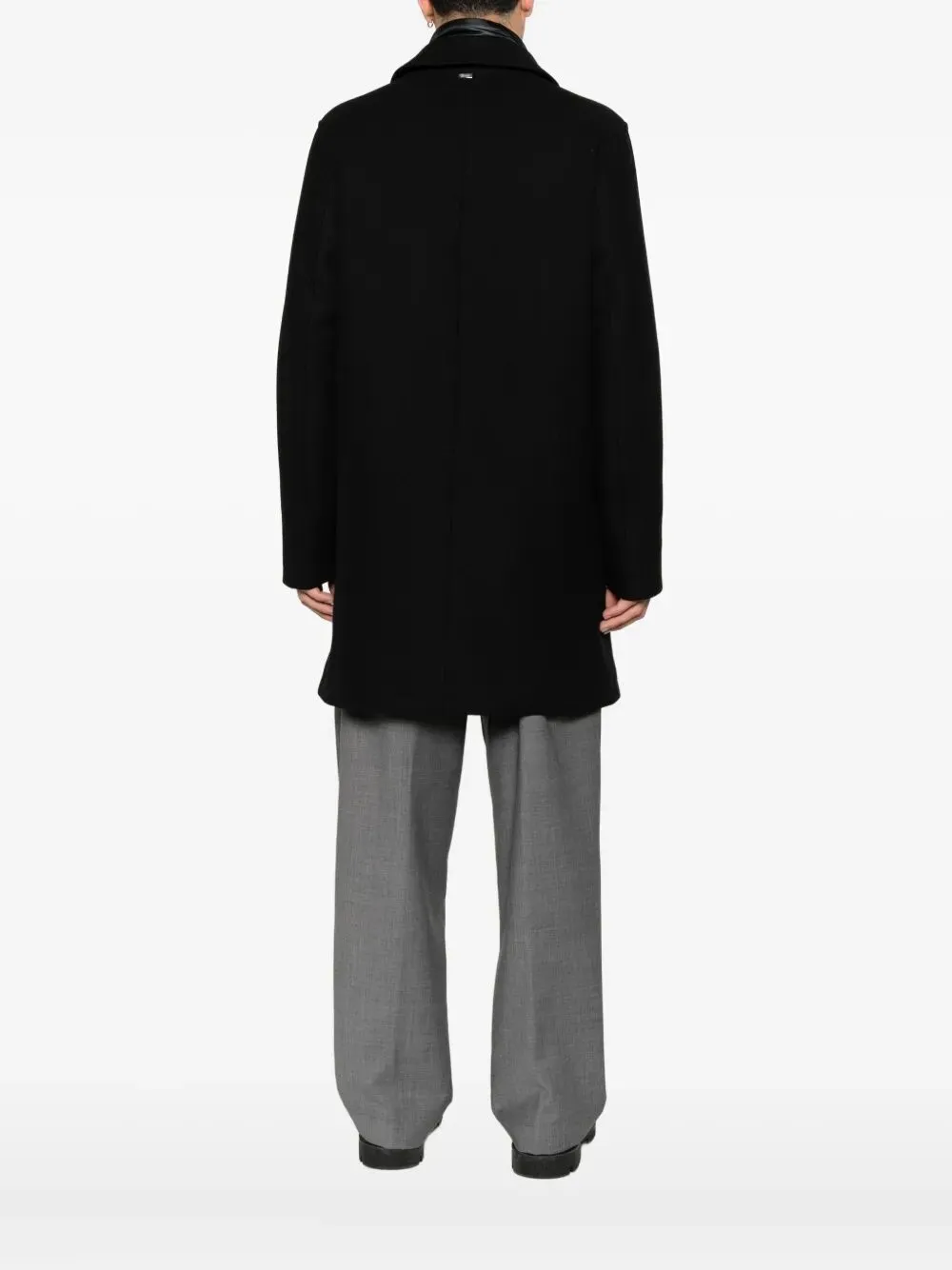 Button-Fastening Wool-Blend Coat
