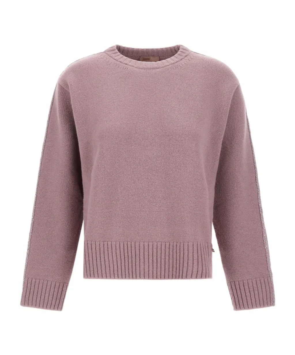 Embellished Long Sleeved Crew-Neck Jumper