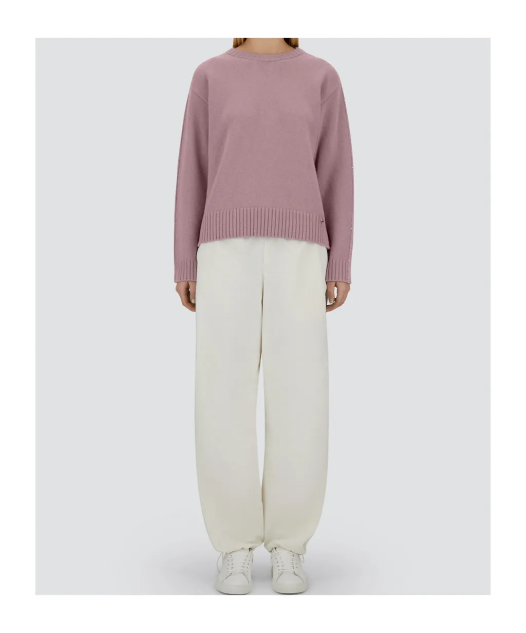 Embellished Long Sleeved Crew-Neck Jumper