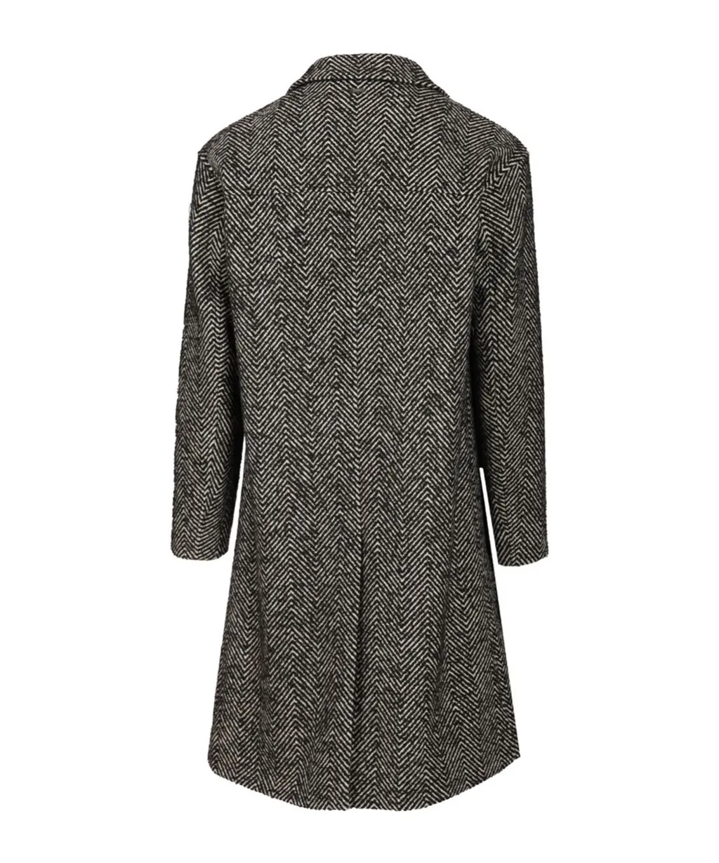 Single-Breasted Chevron Coat
