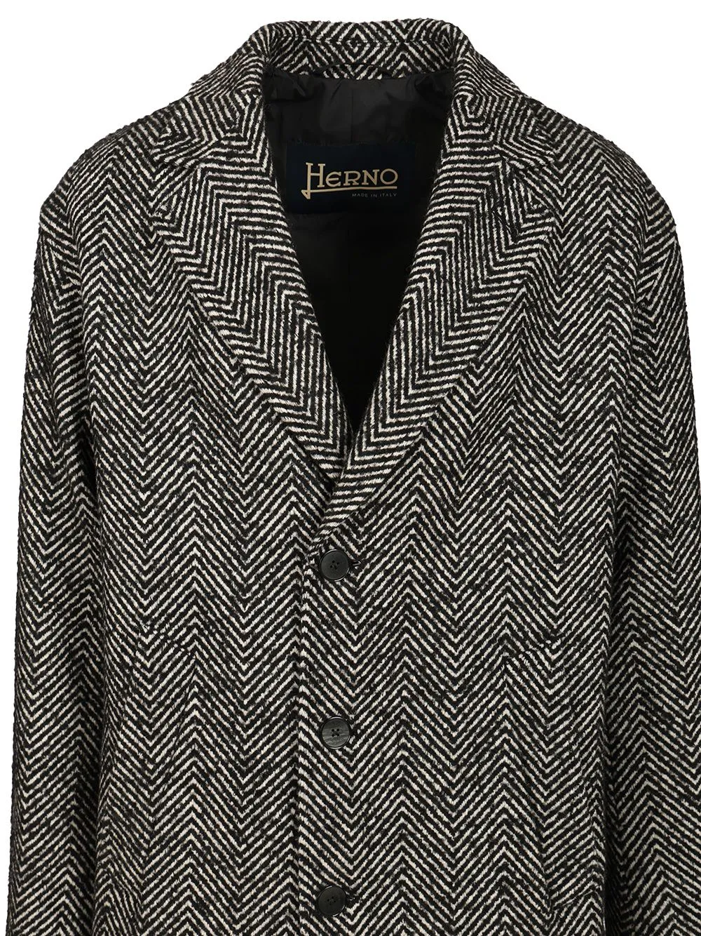 Single-Breasted Chevron Coat