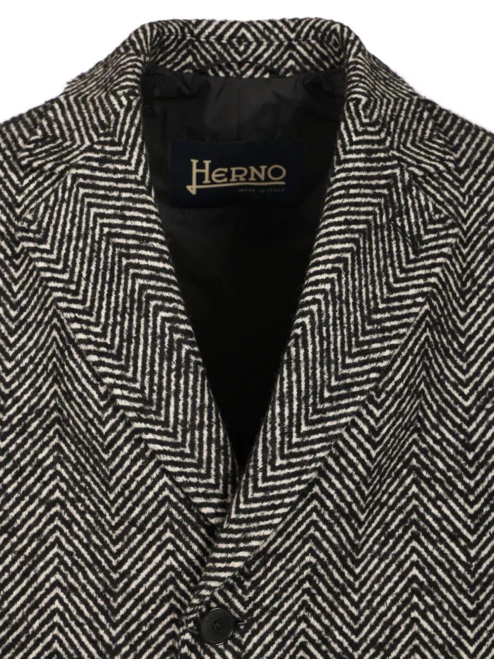 Single-Breasted Chevron Coat