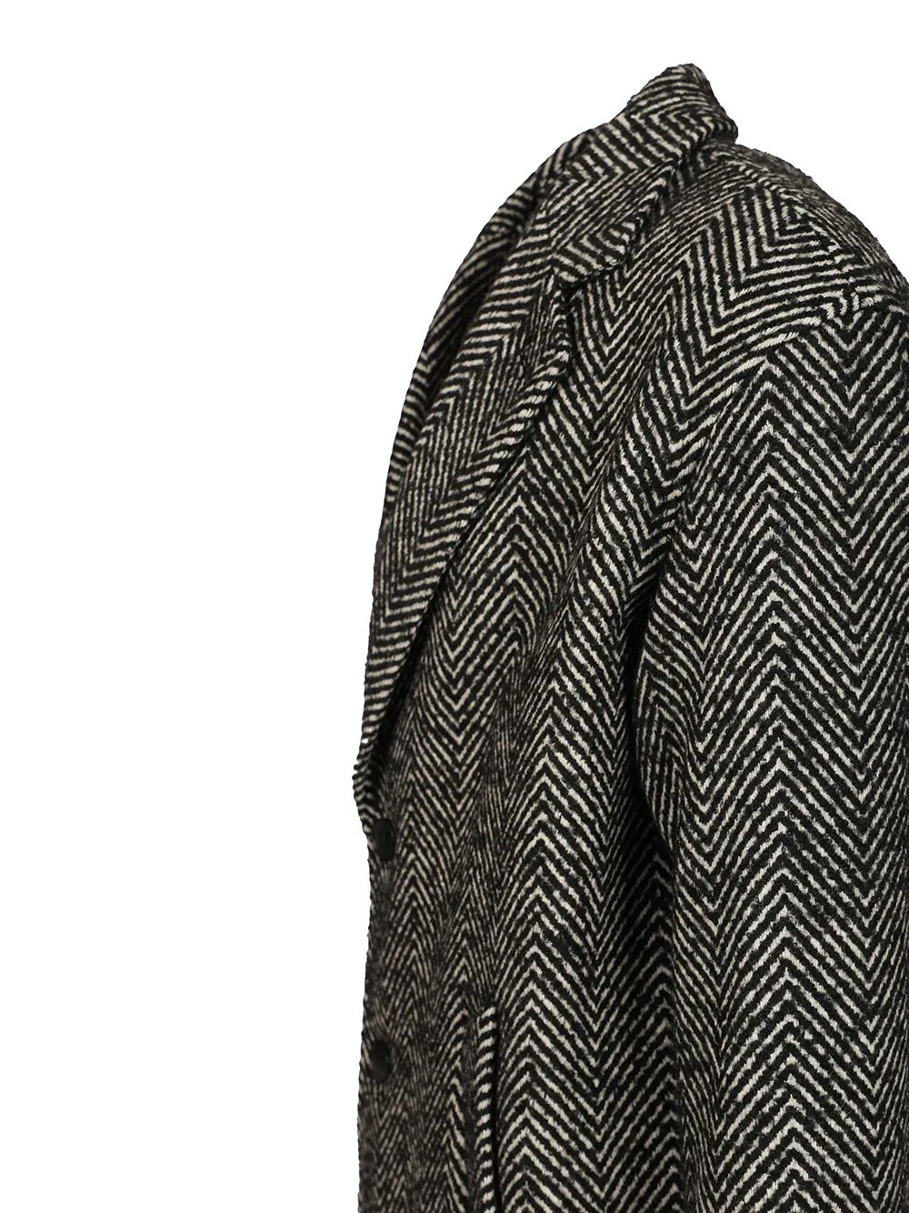 Single-Breasted Chevron Coat