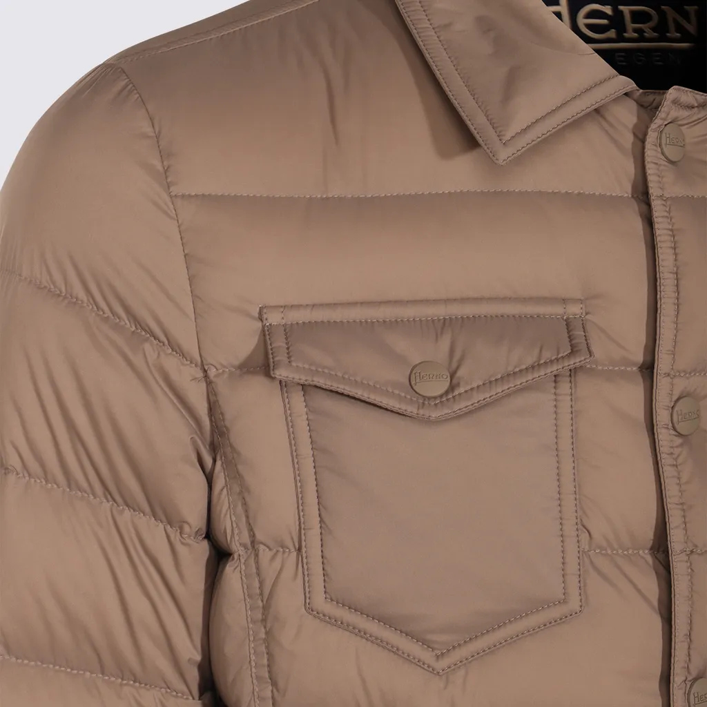 Snap-Buttoned Quilted Down Jacket