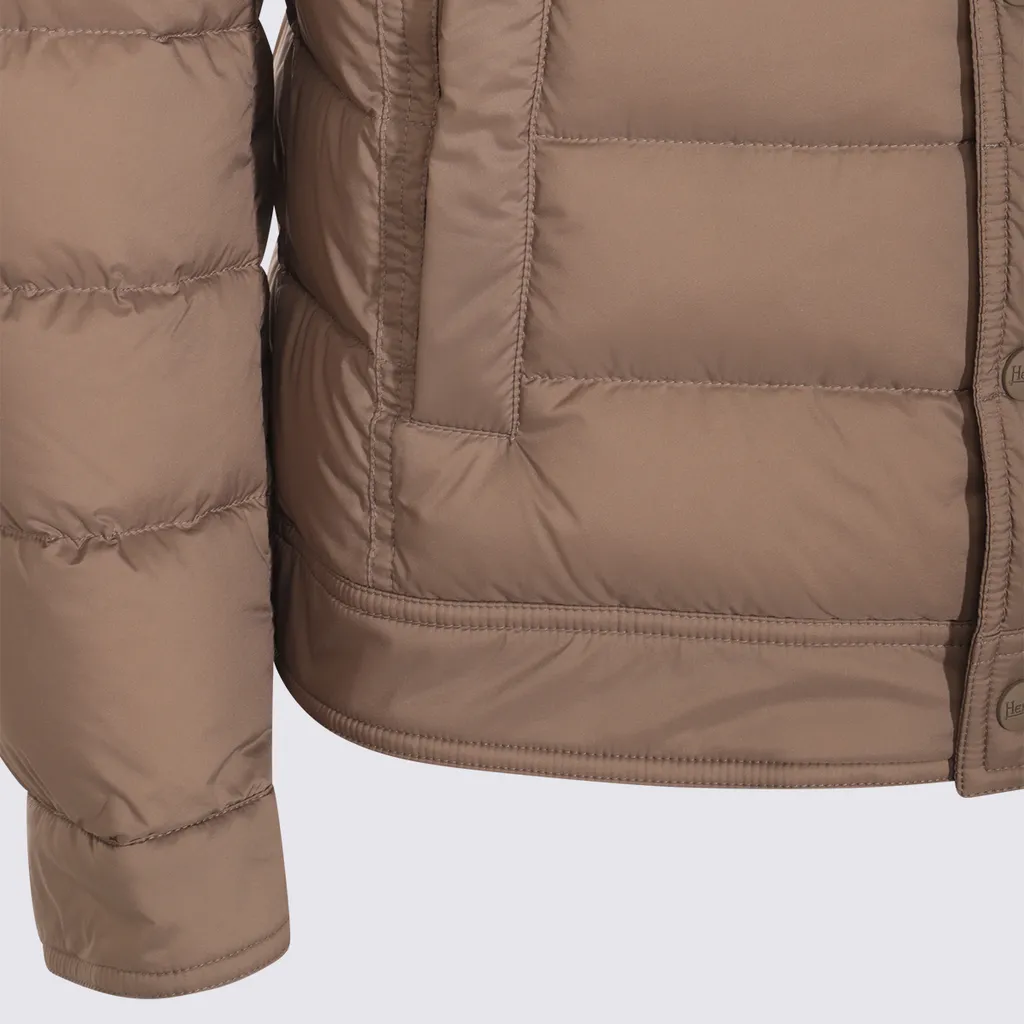 Snap-Buttoned Quilted Down Jacket