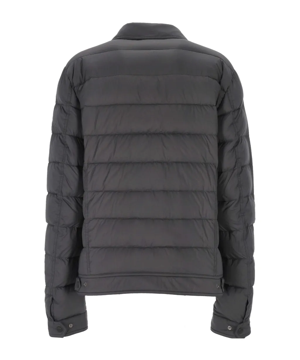 Snap-Buttoned Quilted Down Jacket
