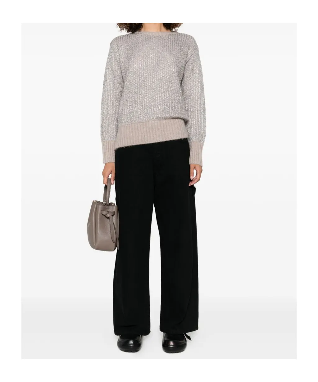 Metallic-Knit Sweater