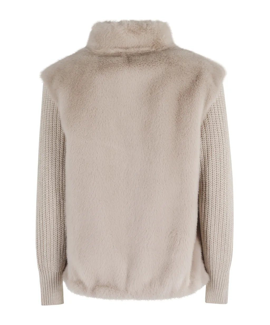 Knitted Sleeve Casual Jacket
