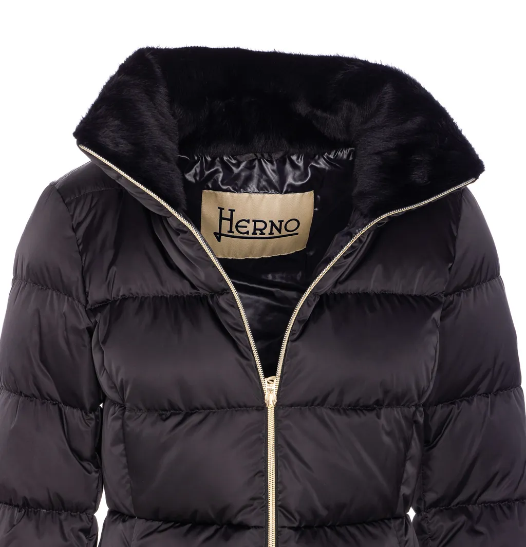 High Neck Padded Long Jacket