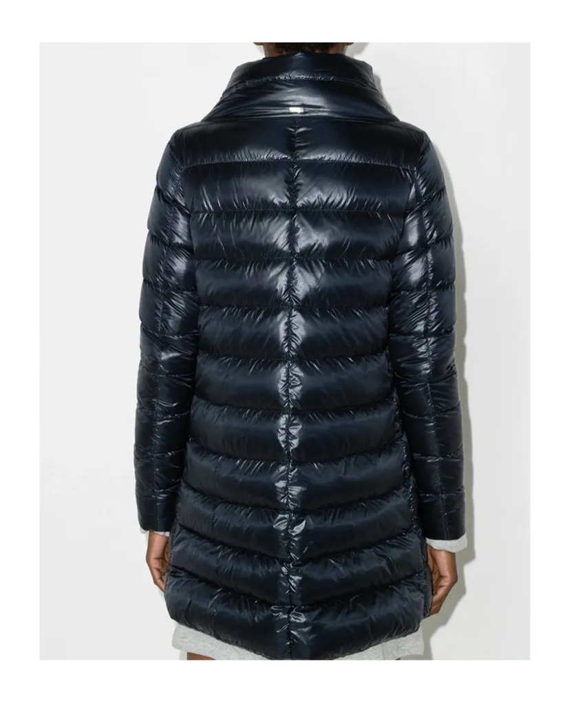 Quilted Long-Sleeved Down Jacket