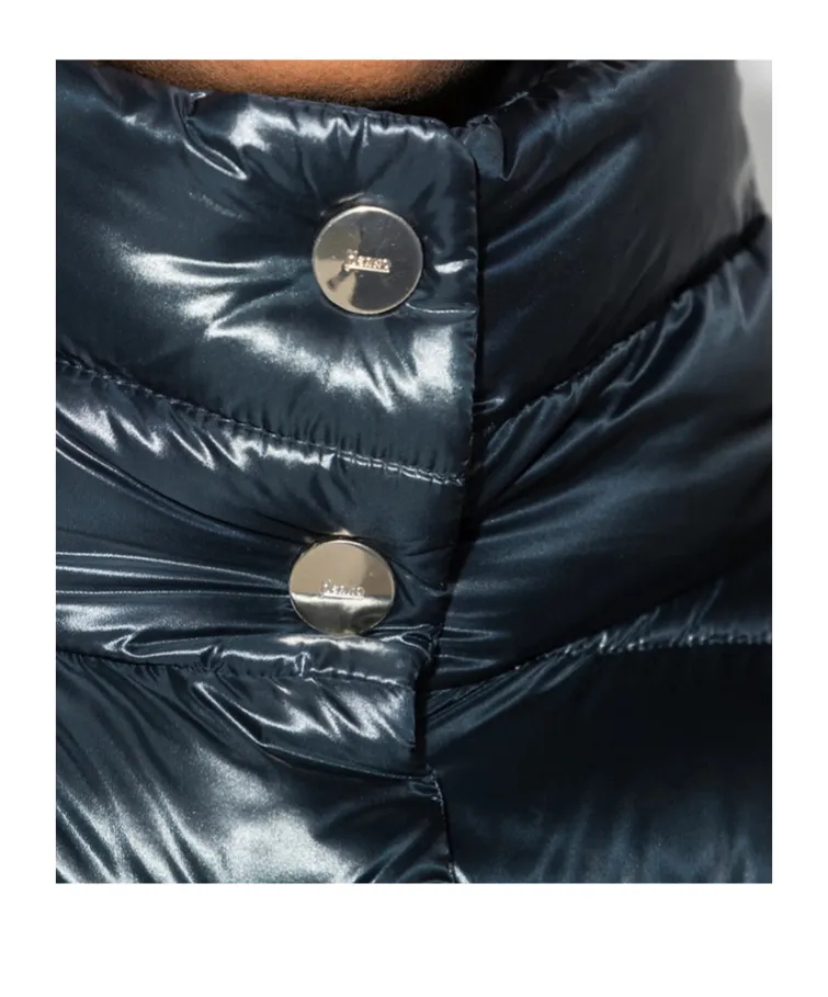 Quilted Long-Sleeved Down Jacket