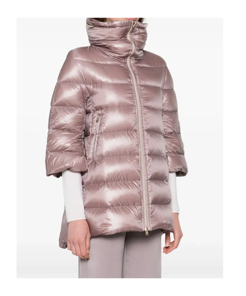 Zippered Quilted Down Jacket