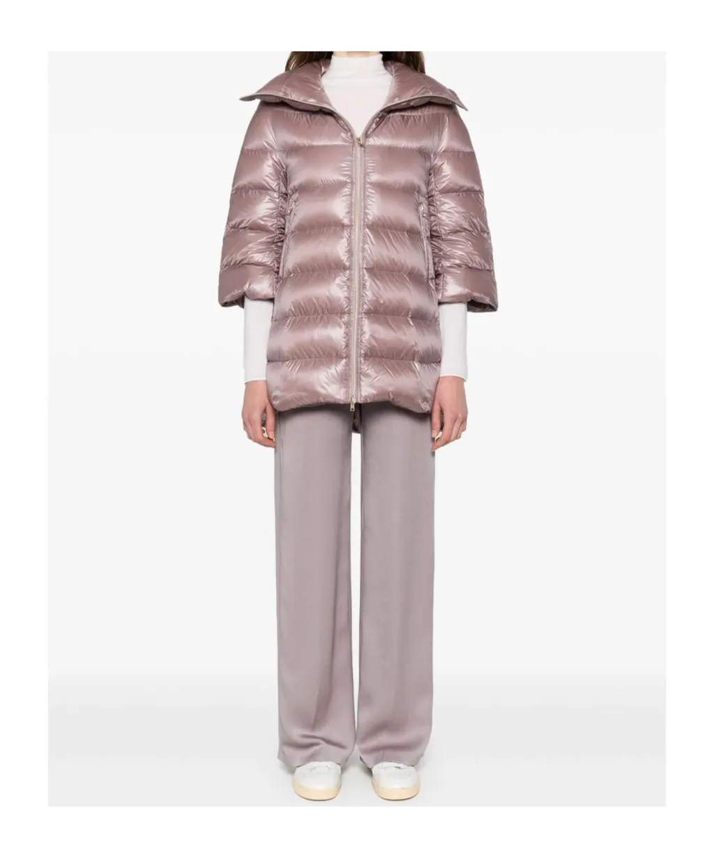Zippered Quilted Down Jacket