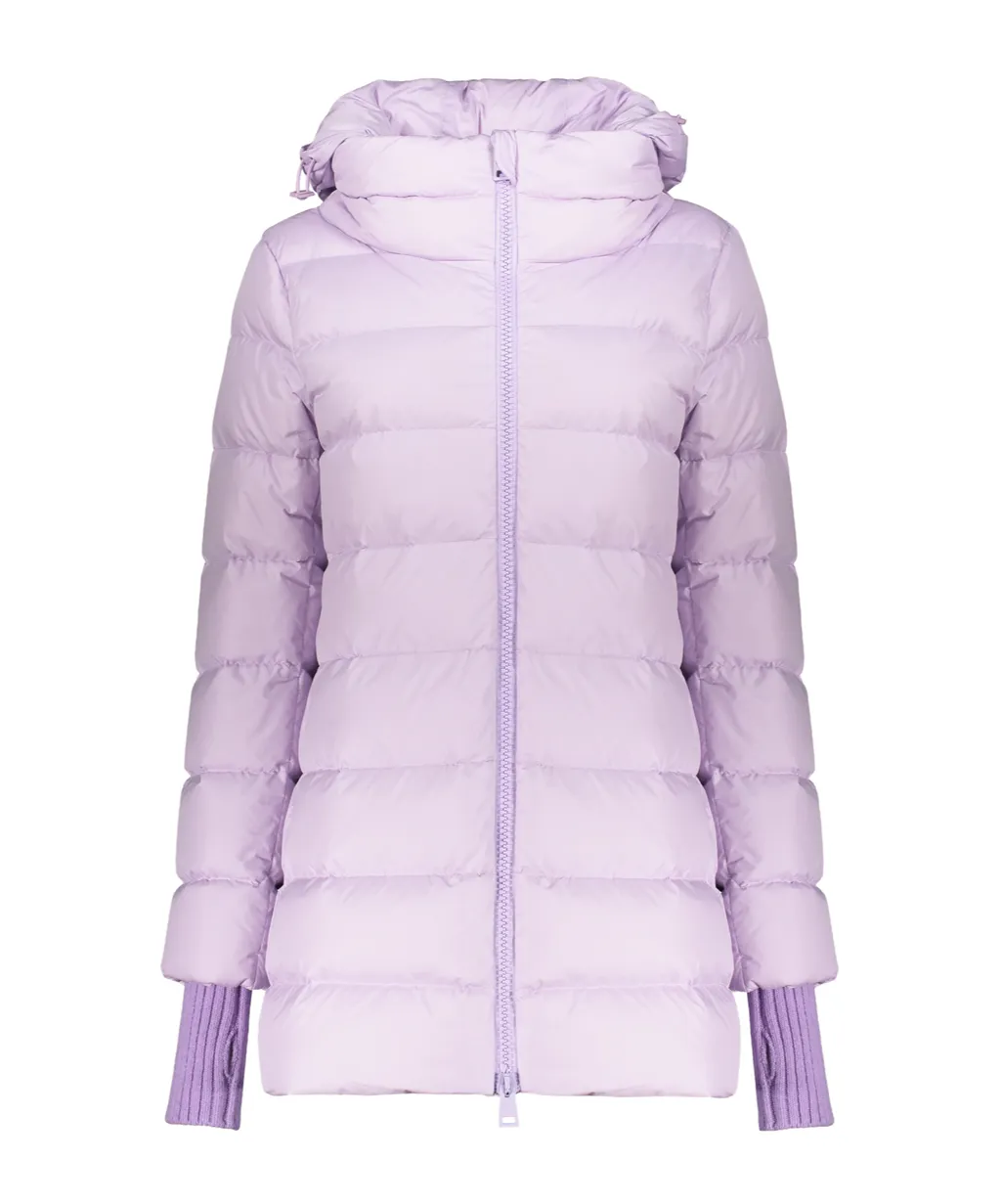 Hooded Knit-Insert Down Jacket