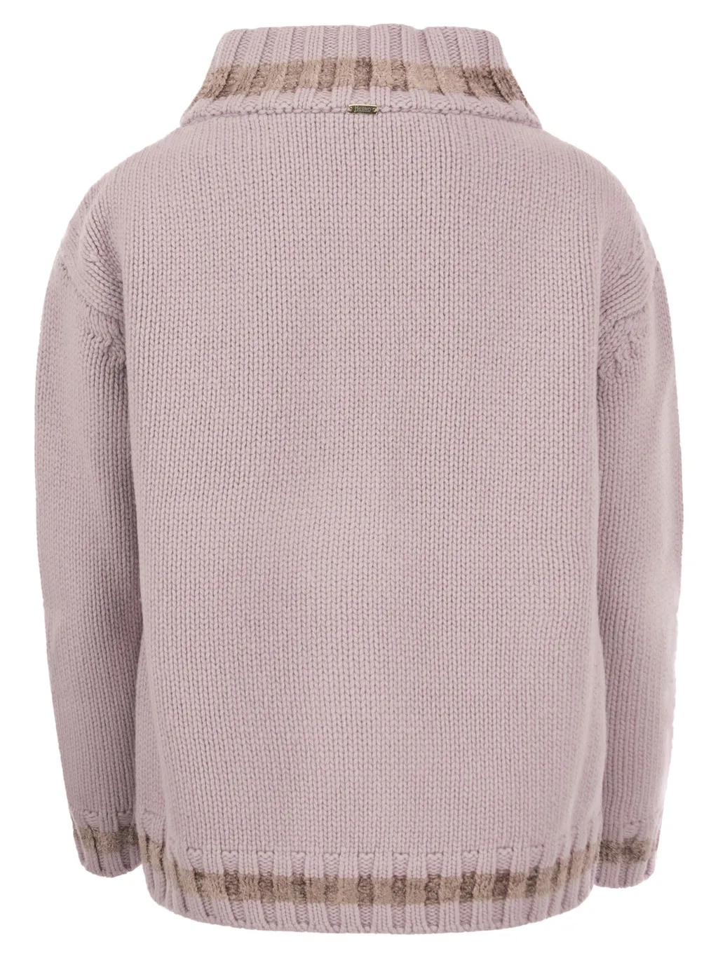 High-Neck Ribbed Cardigan