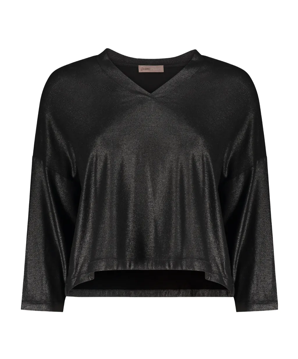 V-Neck Metallic Top