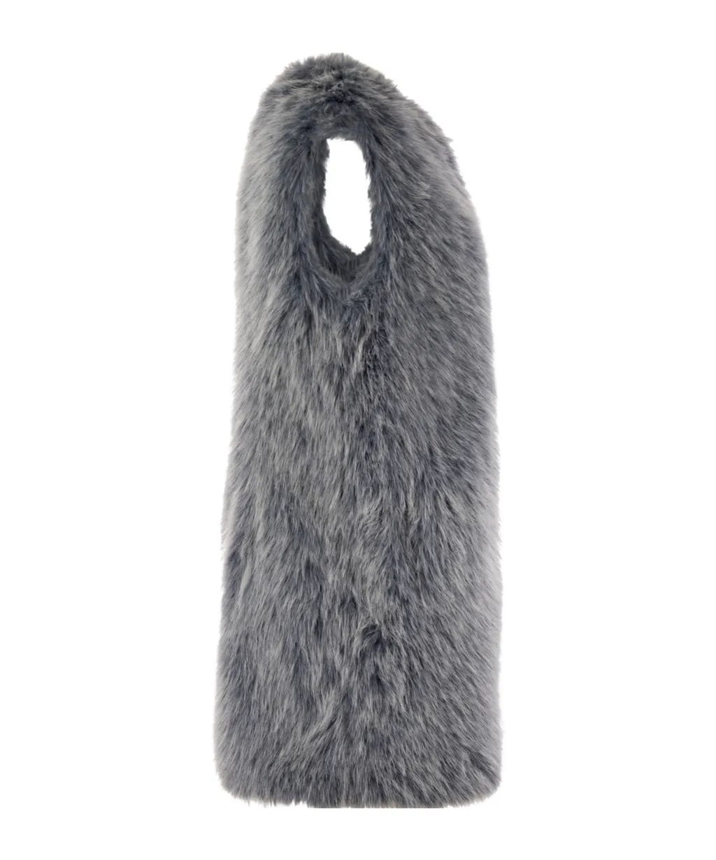 Collarless Fur Vest